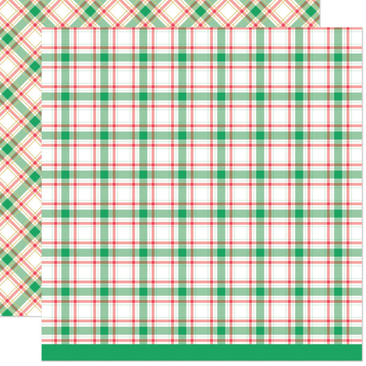Lawn Fawn - Let It Shine Holiday Plaids - Mistletoe 12x12"
