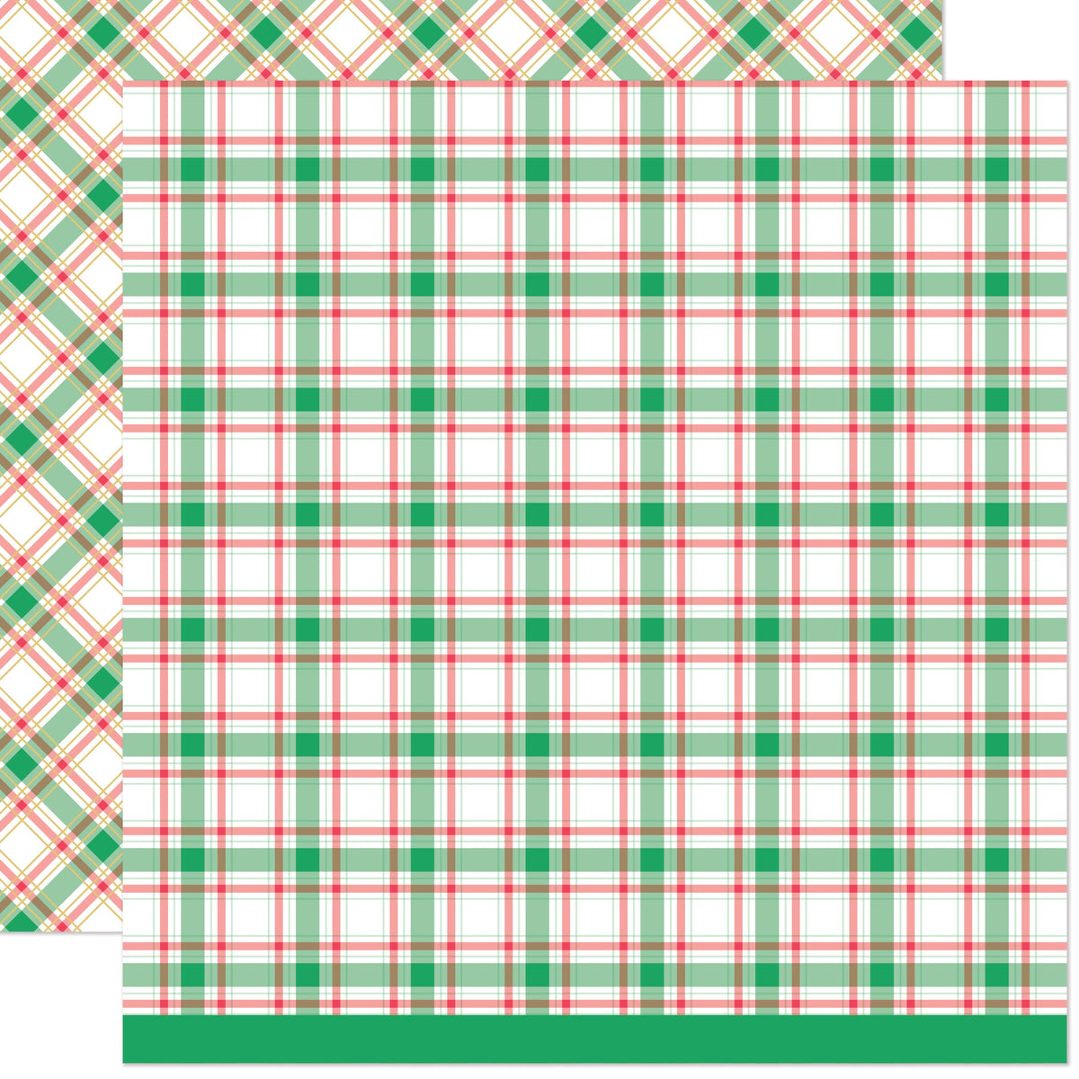 Lawn Fawn - Let It Shine Holiday Plaids - Mistletoe 12x12"