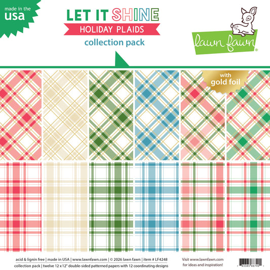 Lawn Fawn - Let It Shine Holiday Plaids - Collection Pack 12x12"