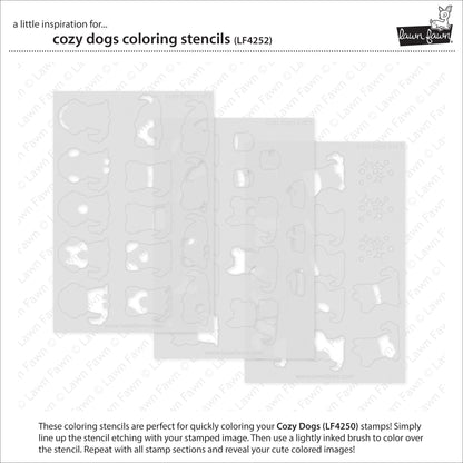 Lawn Fawn - Cozy Dogs Coloring Stencils