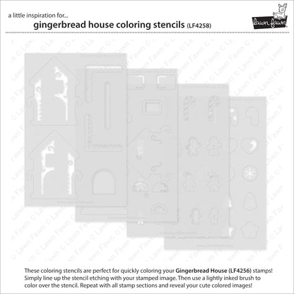 Lawn Fawn - Gingerbread House Coloring Stencils