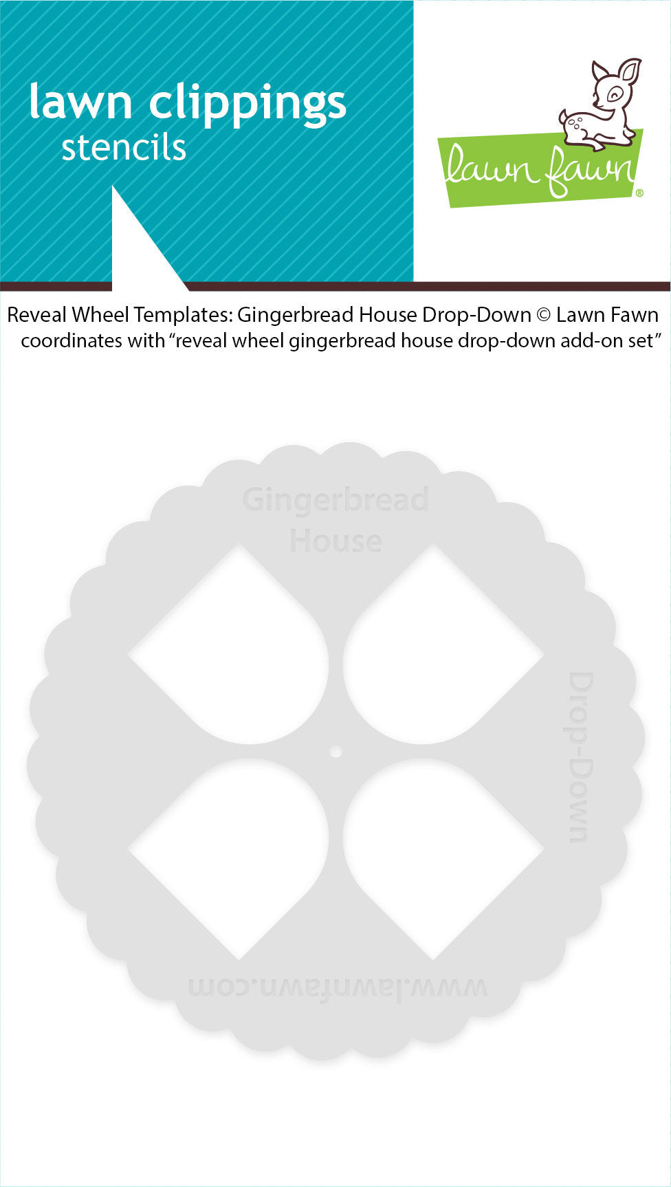 Lawn Fawn - Reveal Wheel Templates: Gingerbread House Drop-Down