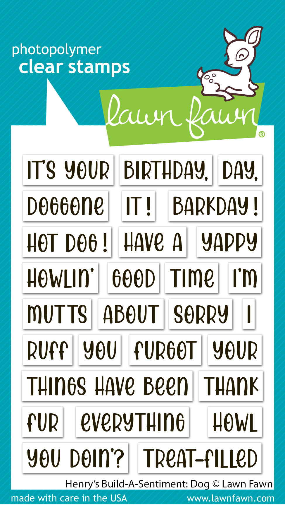 Lawn Fawn - Henry'S Build-A-Sentiment: Dog