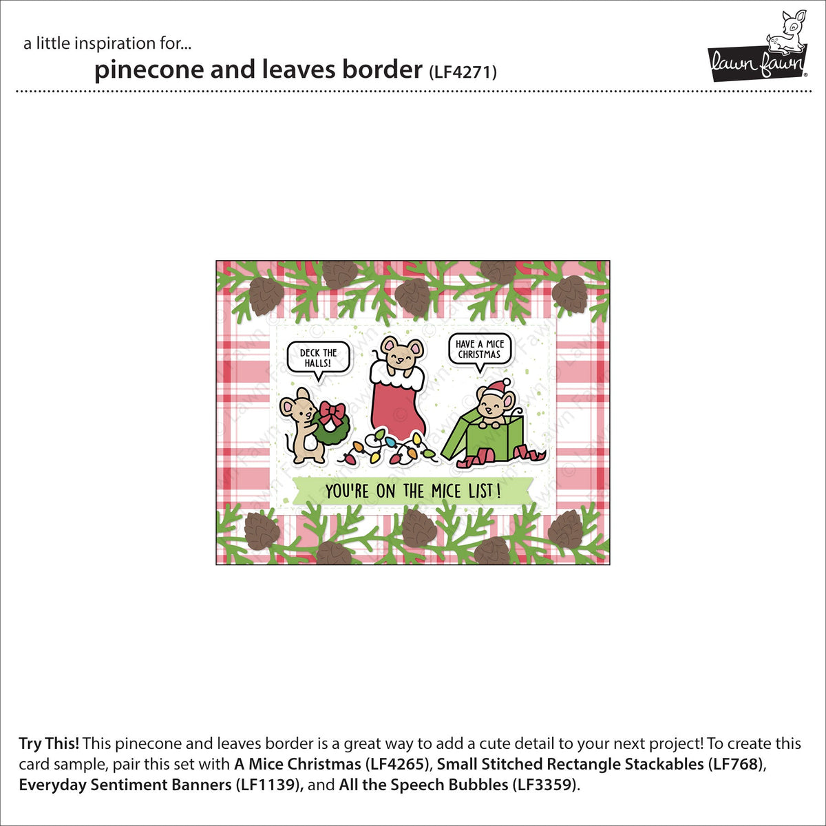 Lawn Fawn - Pinecone And Leaves Border