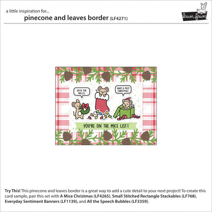 Lawn Fawn - Pinecone And Leaves Border