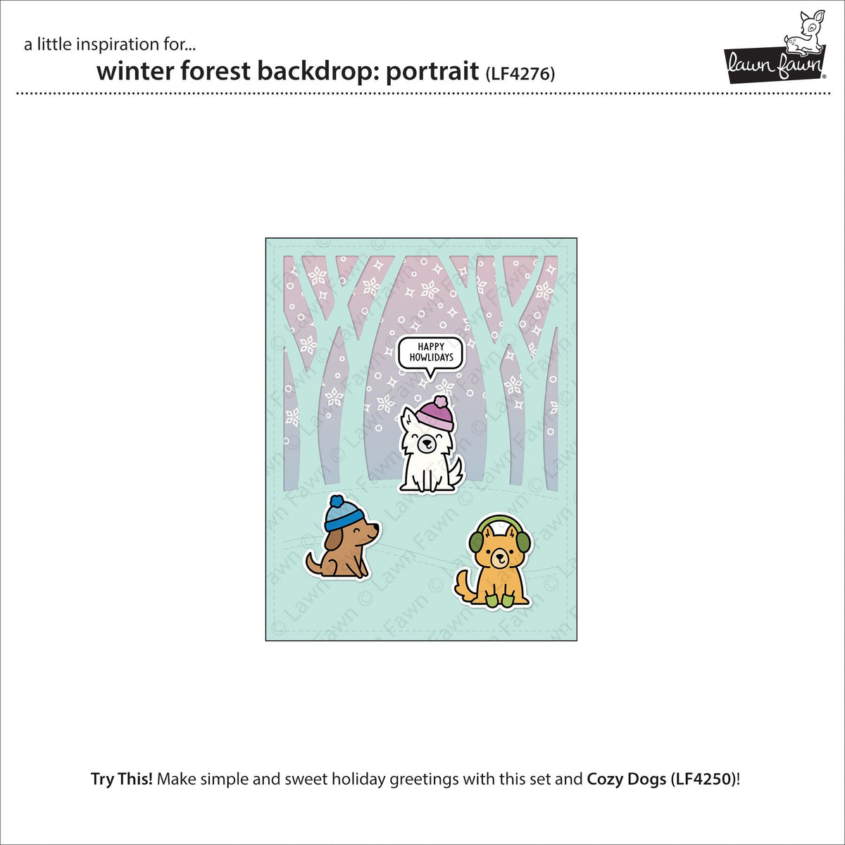 Lawn Fawn - Winter Forest Backdrop: Portrait