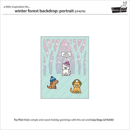Lawn Fawn - Winter Forest Backdrop: Portrait