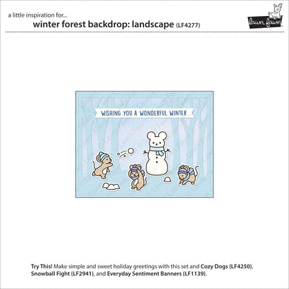 Lawn Fawn - Winter Forest Backdrop: Landscape