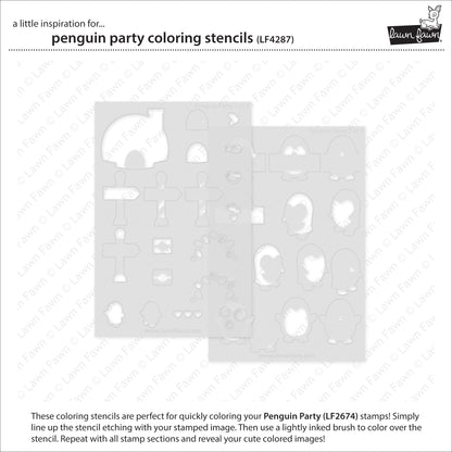 Lawn Fawn - Penguin Party Coloring Stencils