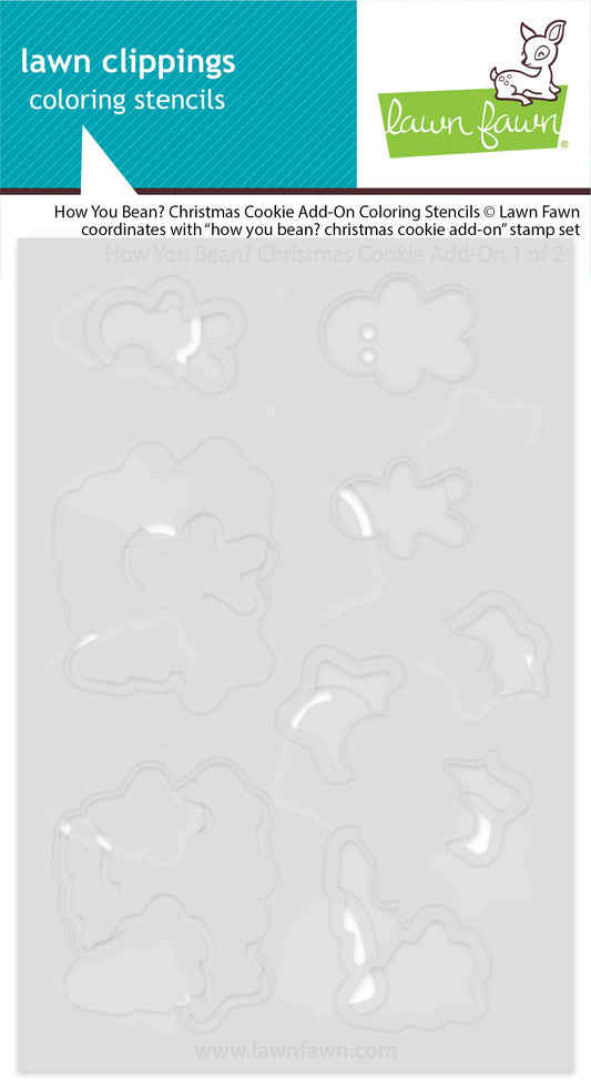 Lawn Fawn - How You Bean? Christmas Cookie Add-On Coloring Stencils