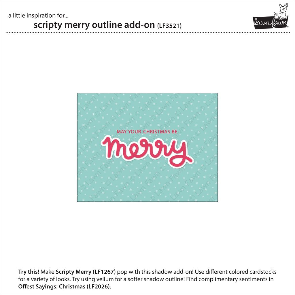 Lawn Fawn - Scripty Merry Outline Add-On