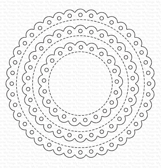 My favorite Things - Stitched Eyelet Lace Circle STAX Die-Namics