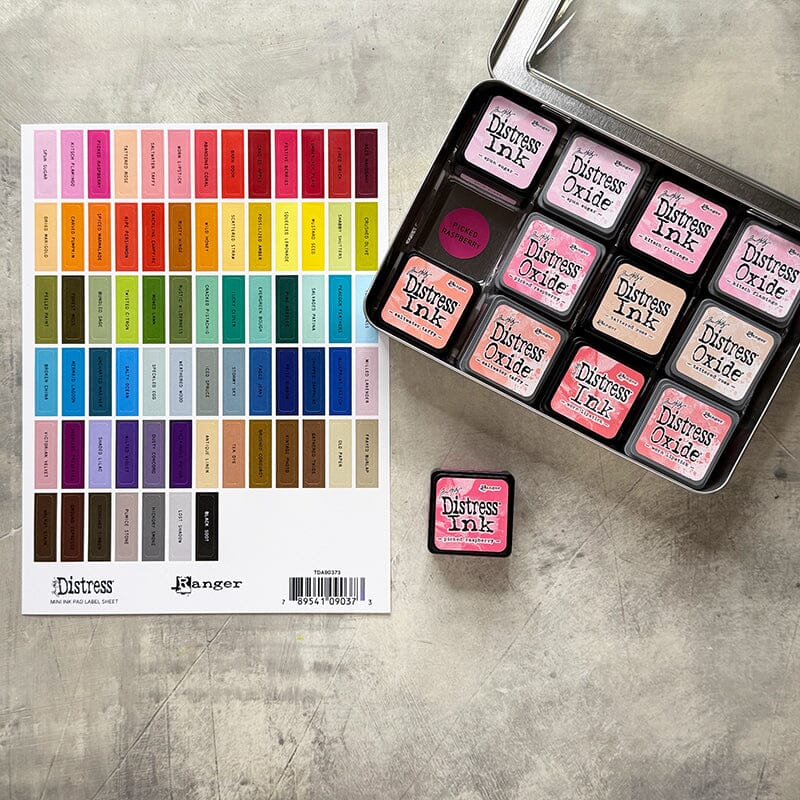 Ranger - Tim Holtz Distress® Mini Ink Pad Label Sheet - Black Printing