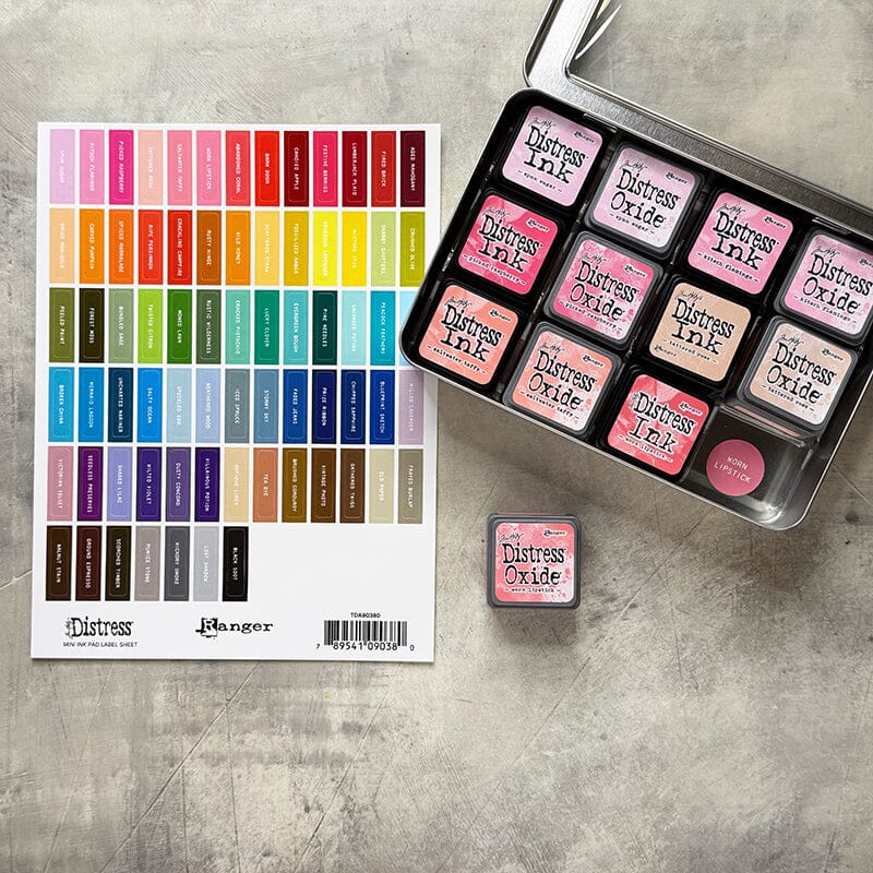 Ranger - Tim Holtz Distress® Mini Ink Pad Label Sheet - White Printing
