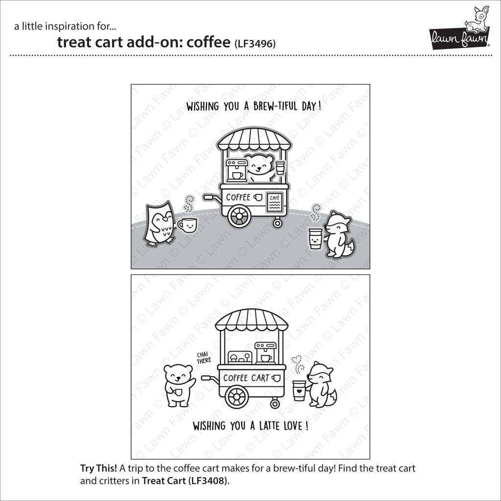 Lawn Fawn - Treat Cart Add-On: Coffee