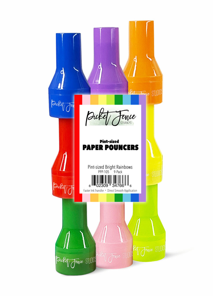 Picket Fence Studios - Paper Pouncers Pint-sized Bright Rainbow (9pcs)