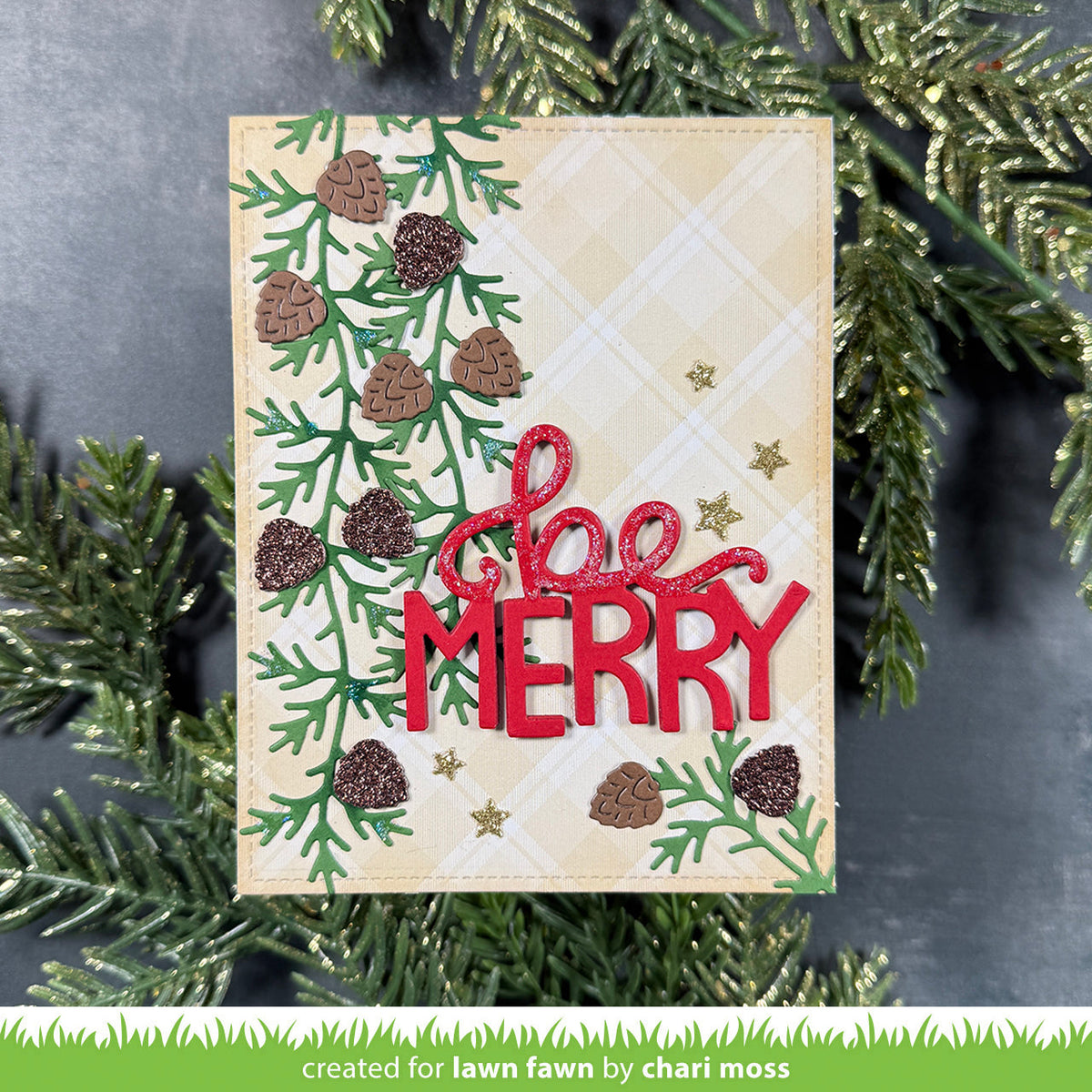 Lawn Fawn - Pinecone And Leaves Border