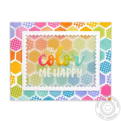 Sunny Studio - Color Me Happy Stamps & Word Die