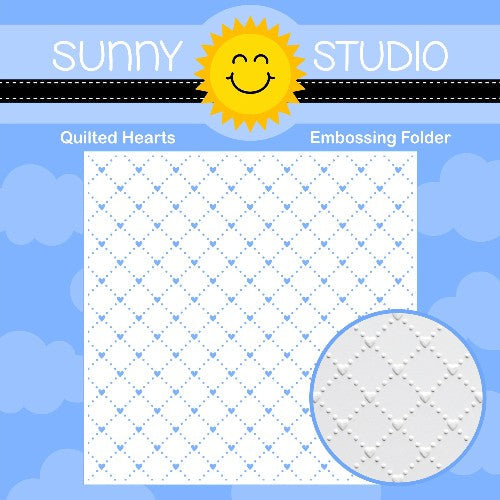 Sunny Studio - Quilted Hearts Embossing Folder