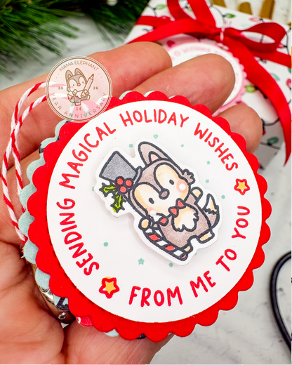 Mama Elephant - Round Tag Sentiments