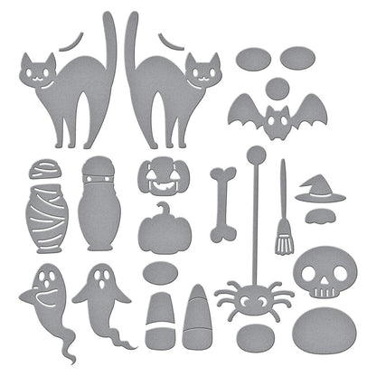 Spellbinders - Cuckoo Cottage Etched Dies Halloween Tick Tock