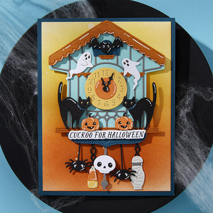 Spellbinders - Cuckoo Cottage Etched Dies Halloween Tick Tock