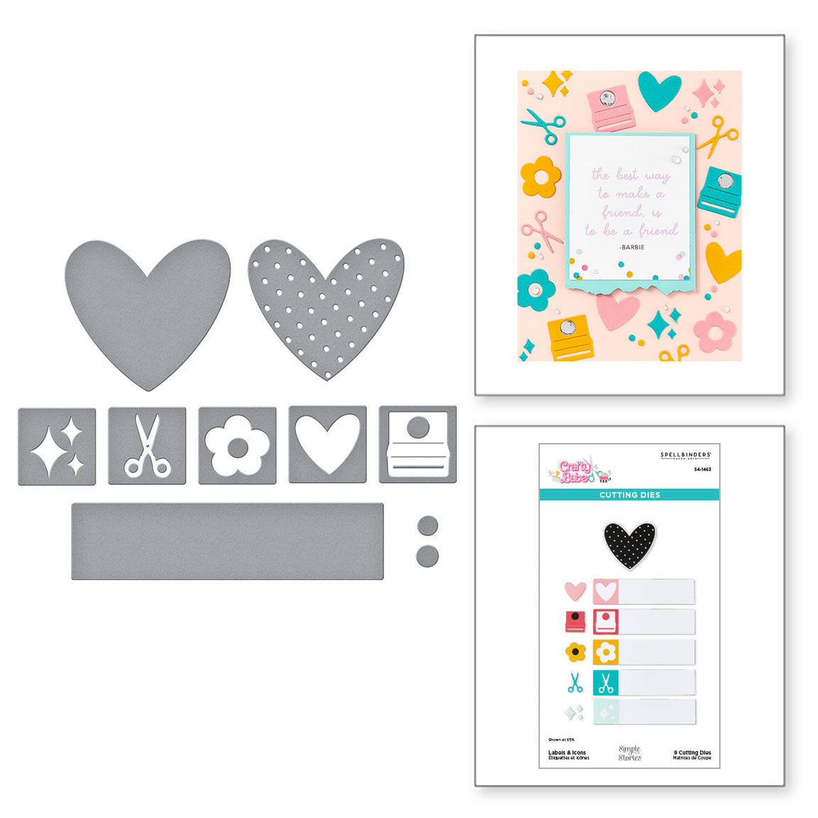 Spellbinders - Crafty Babe with Simple Stories Etched Dies Labels & Icons