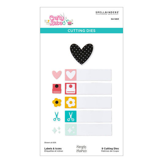 Spellbinders - Crafty Babe Labels & Icons Etched Dies