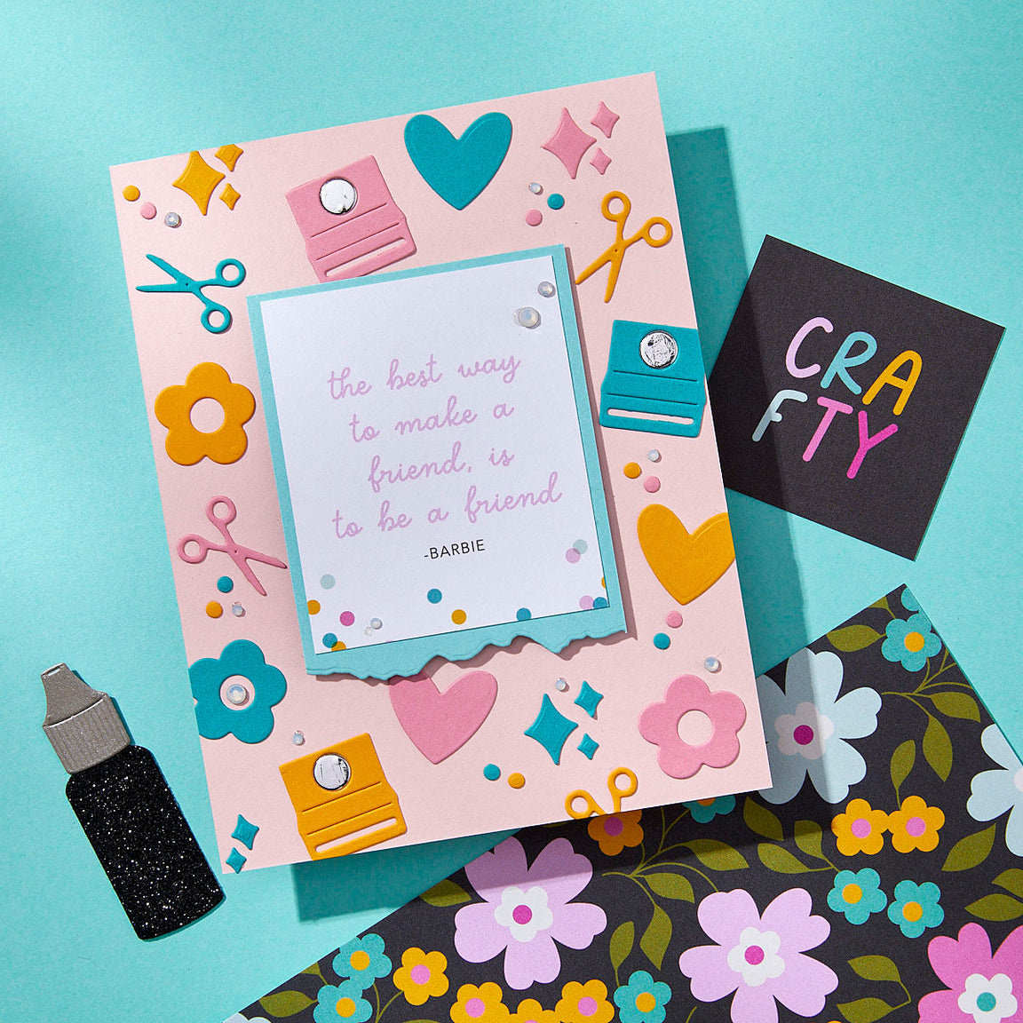 Spellbinders - Crafty Babe with Simple Stories Etched Dies Labels & Icons