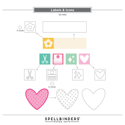 Spellbinders - Crafty Babe with Simple Stories Etched Dies Labels & Icons