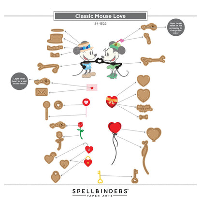 Spellbinders - Classic Mouse Love Etched Dies Add-On