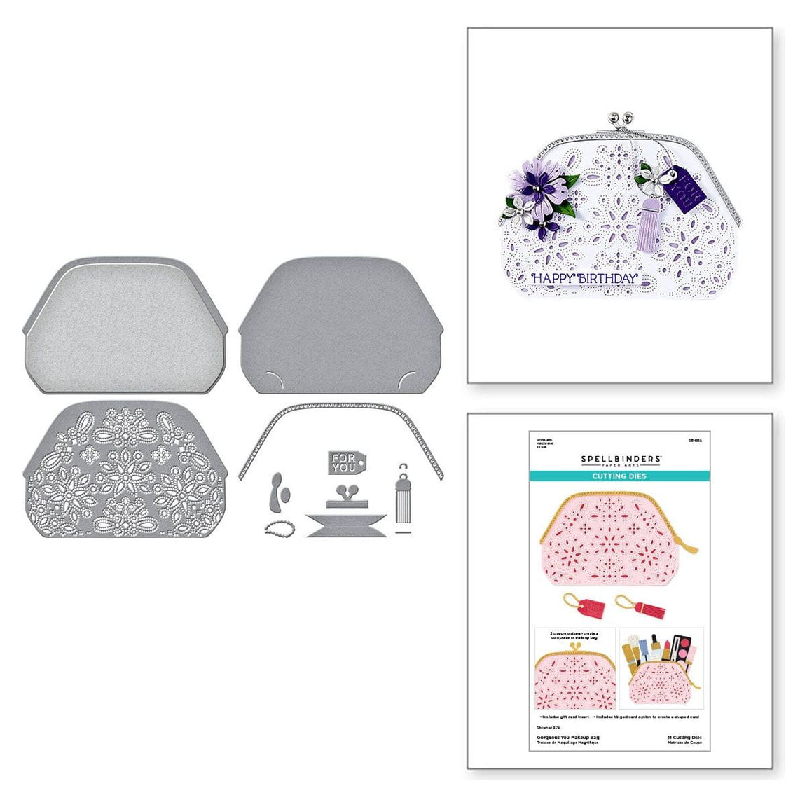 Spellbinders - Gorgeous You Makeup Bag Etched Dies