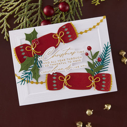 Spellbinders - City Holiday BetterPress Plate & Die Set Christmas Cheer Sentiments