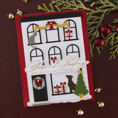 Spellbinders - City Holiday BetterPress Plate & Die Set Christmas Cheer Sentiments