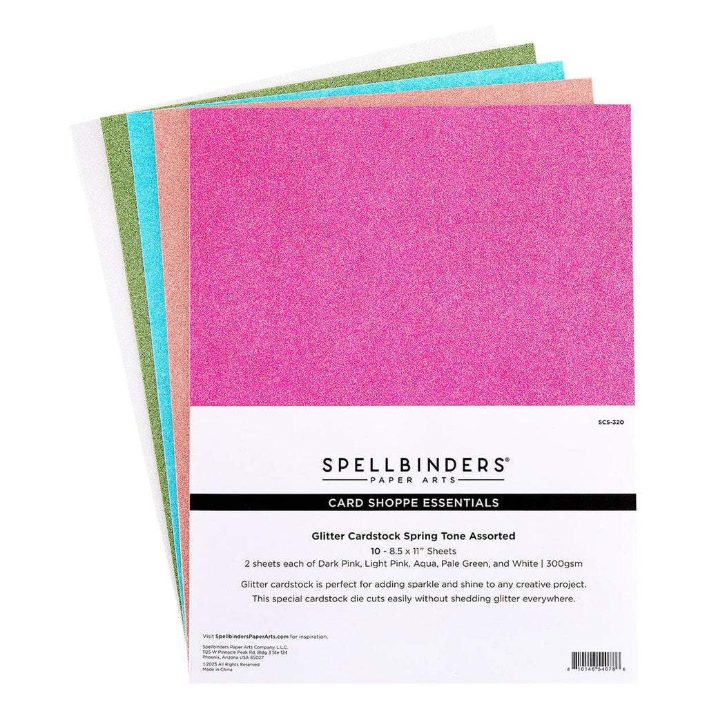 Spellbinders - Spring Tones Glitter Cardstock 8.5x11 Inch (10pcs)