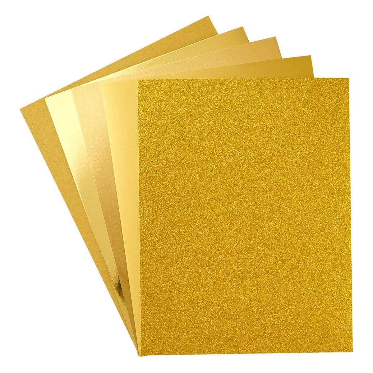 Spellbinders - Gold Assortment Treasured Cardstock  8 1/2" X 11 -15 Pack