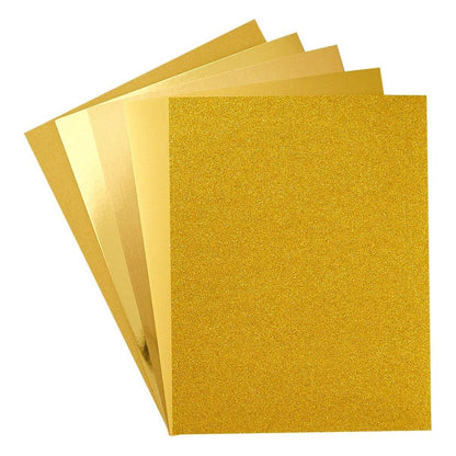 Spellbinders - Gold Assortment Treasured Cardstock  8 1/2" X 11 -15 Pack