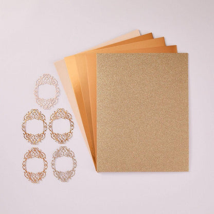 Spellbinders - Rose Gold Assortment Treasured Cardstock  8 1/2" X 11 -15 Pack