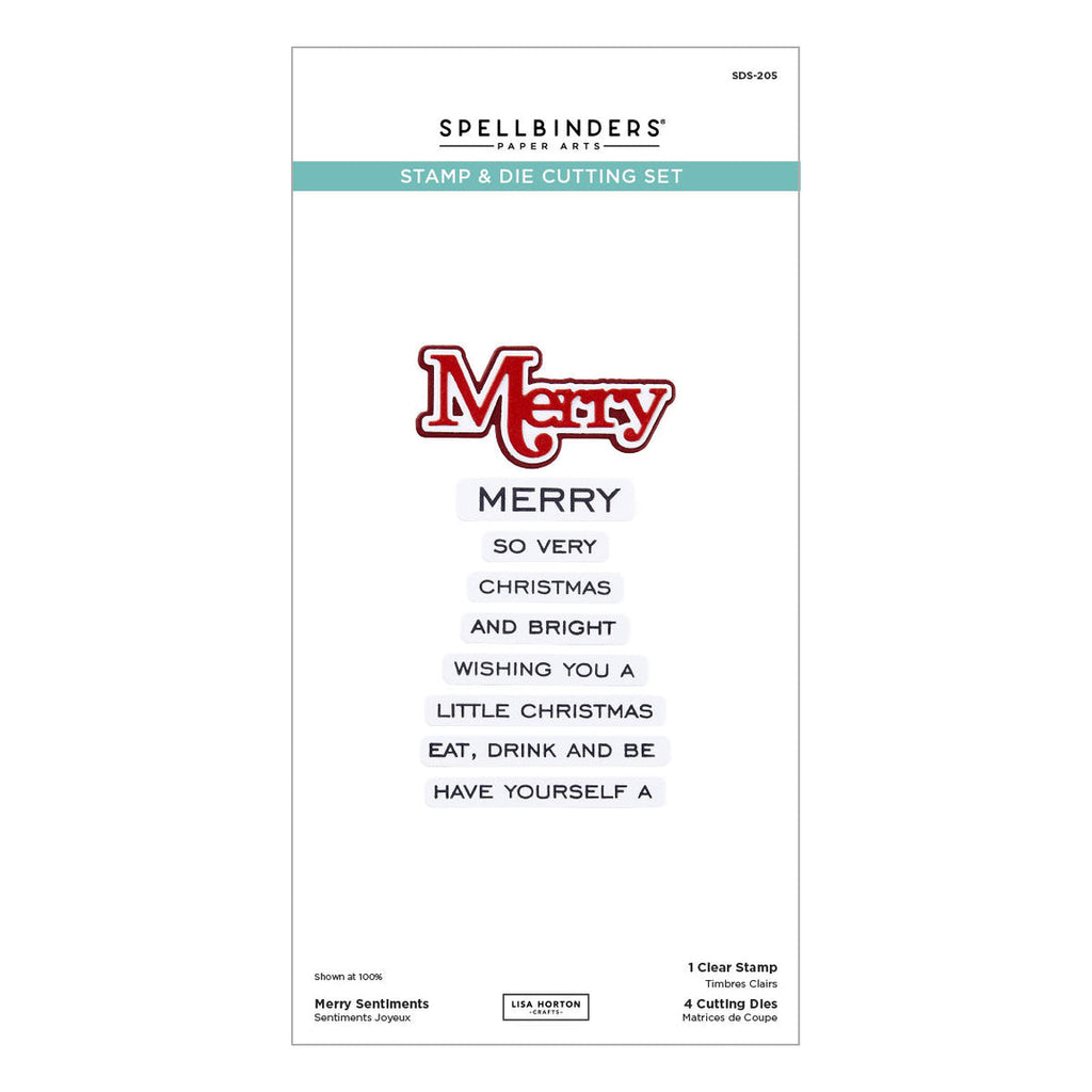 Spellbinders - All About Christmas Stamp & Die Set Merry Sentiments