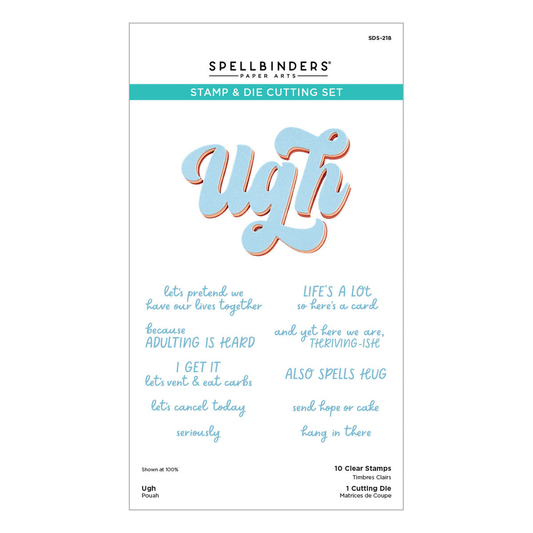 Spellbinders - This Is Life Clear Stamp & Die Set Ugh