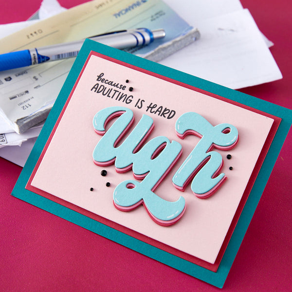 Spellbinders - This Is Life Clear Stamp & Die Set Ugh