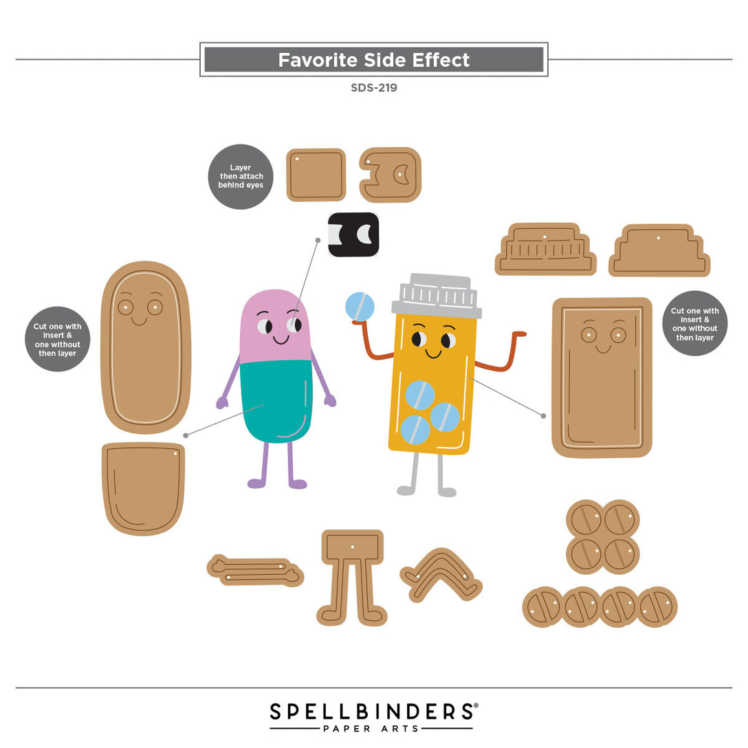 Spellbinders - This Is Life Clear Stamp & Die Set Favorite Side Effect