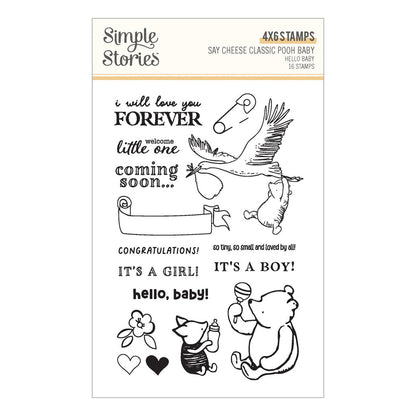 Spellbinders - Classic Pooh Baby Stamp & Die Bundle Hello Baby