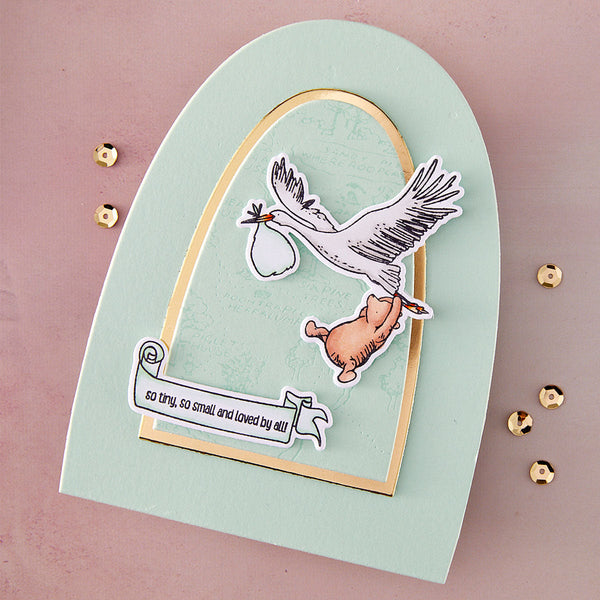 Spellbinders - Classic Pooh Baby Stamp & Die Bundle Hello Baby
