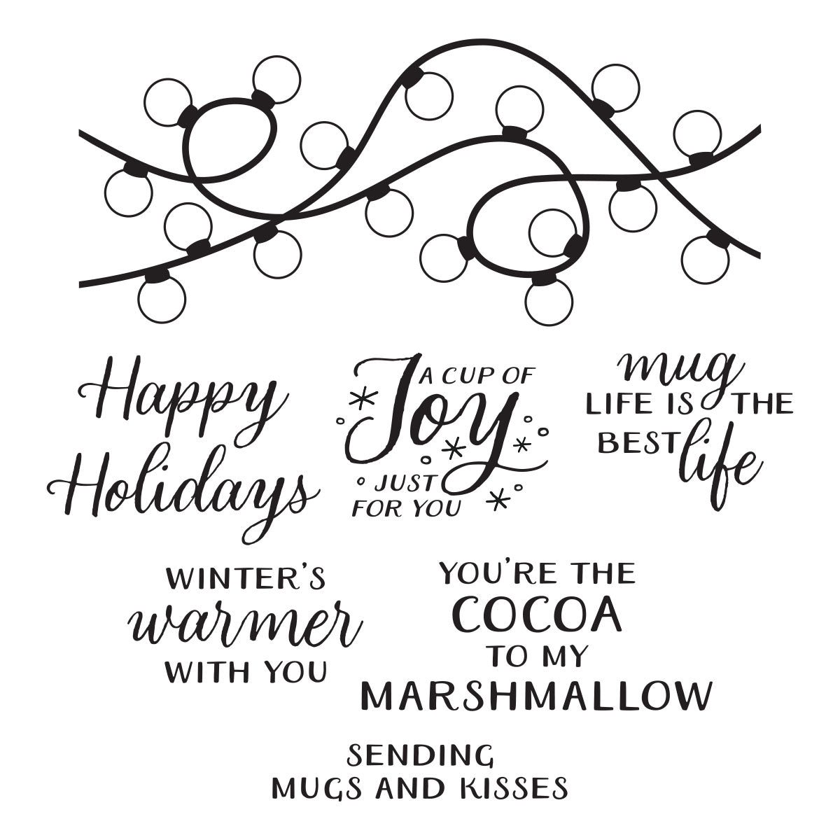 Spellbinders - Mugs and Kisses Sentiments