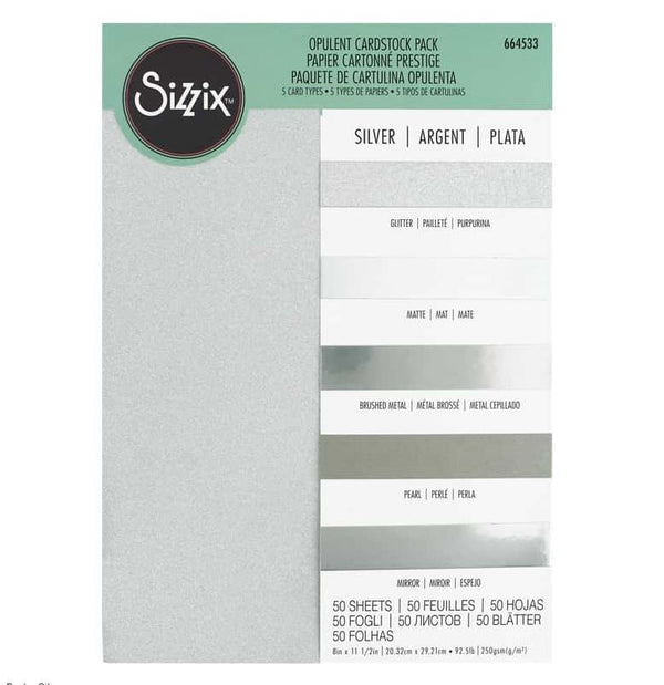 Sizzix - Opulent Silver A4 Cardstock (60PK)