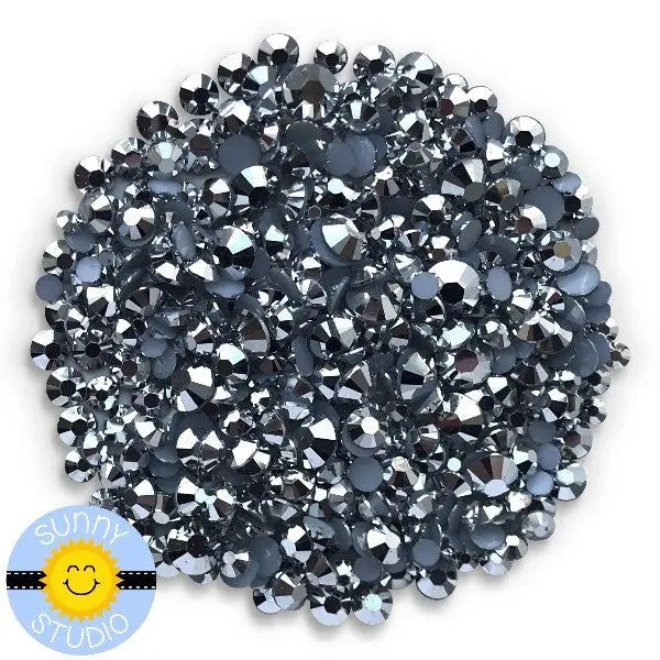 Sunny Studio Stamps Silver Foil Metallic Jewels Crystals in 3mm, 4mm & 5mm for craft embellishment projects & cardmaking
