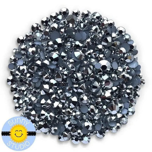 Sunny Studio Stamps Silver Foil Metallic Jewels Crystals in 3mm, 4mm & 5mm for craft embellishment projects & cardmaking