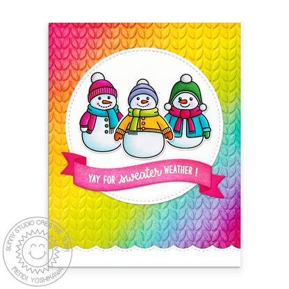 Sunny Studio - Cable Knit Embossing Folder