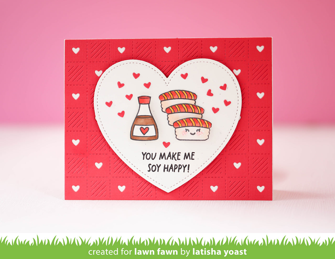 Lawn Fawn - Checkered Hearts Backdrop: Landscape